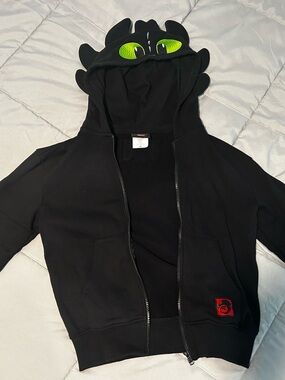 Toothless How to Train Your Dragon Black Zip-Up Hoodie